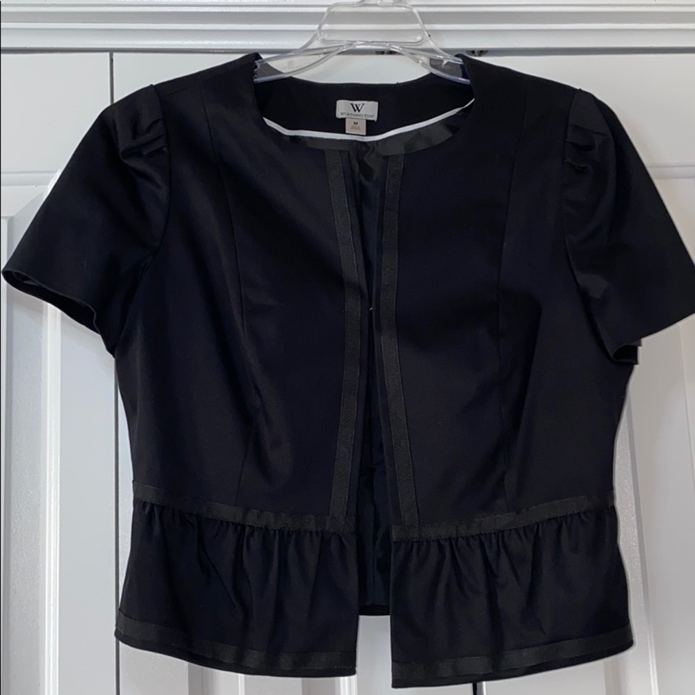 ⚡️ Worthington black open front cropped jacket, MED